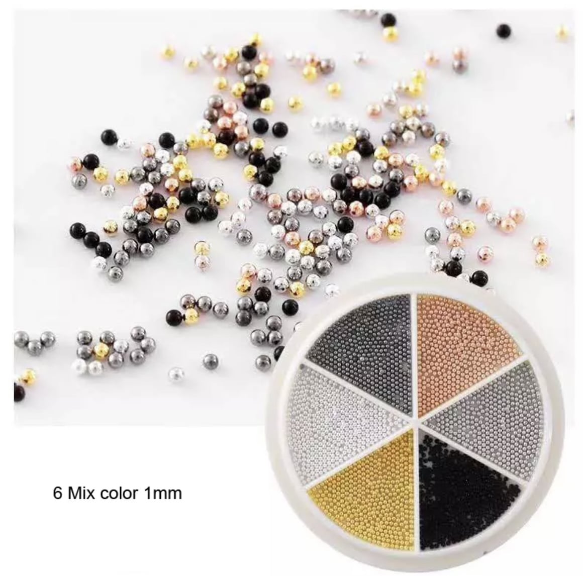 Petites perles décoratives pour nail art – couleurs et formats variés