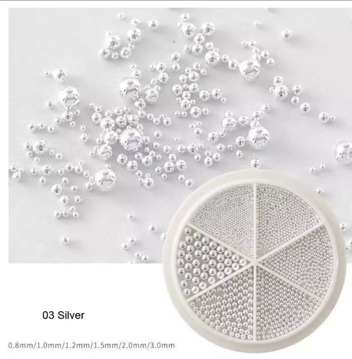 Petites perles décoratives pour nail art – couleurs et formats variés