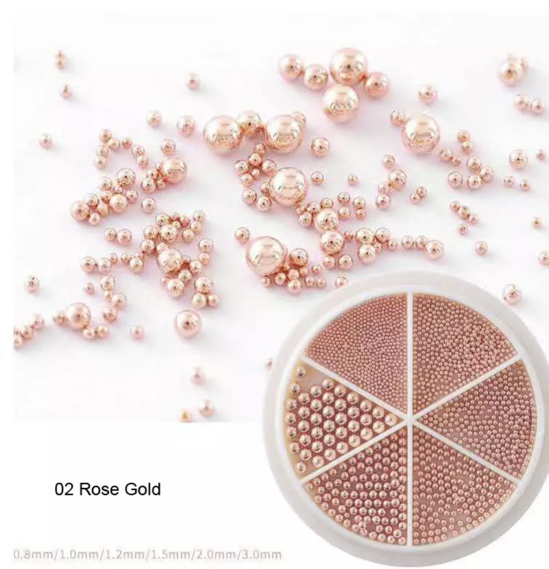 Petites perles décoratives pour nail art – couleurs et formats variés