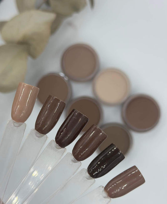 Poudres et résines professionnelles Collection Cappuccino pour manucure
